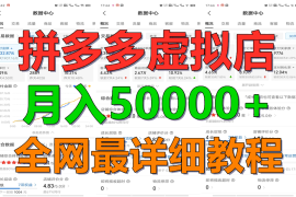 拼多多虚拟电商训练营月入50000 你也行，暴利稳定长久，副业首选