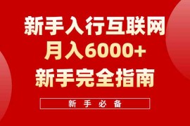（10058期）互联网新手月入6000 完全指南 十年创业老兵用心之作，帮助小白快速入门