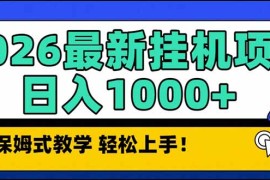 2026 1月最新自动挂机项目长期稳定单日收益1000 