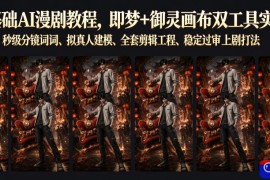 零基础AI漫剧教程，即梦 御灵画布双工具实操，秒级分镜提示词、拟真人建模、全套剪辑工程、稳定过审上剧打法