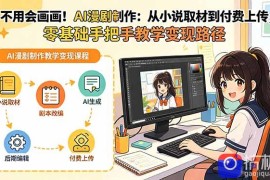 不用会画画！AI漫剧制作：从小说取材到付费上传，零基础手把手教学变现路径(更新