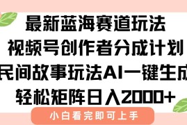 （15287期）最新视频号创作者分成民间故事玩法，AI一键生成爆款视频，轻松日入2000 