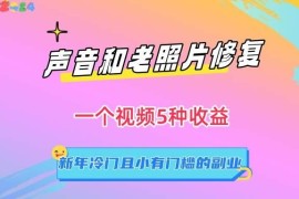 声音和老照片修复，一个视频5种收益，新年冷门且小有门槛的副业【揭秘】