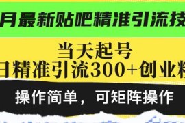 （13272期）最新贴吧精准引流技术，当天起号，日精准引流300 创业粉，操作简单，可…