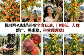 视频号AI树苗带货全套玩法，门槛低、人群广、需求稳，带货嘎嘎猛！(更新0908)