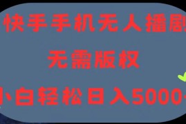 （11168期）快手手机无人播剧，无需硬改，轻松解决版权问题，小白轻松日入5000 