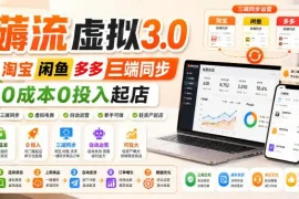 绅白不白·薅流虚拟3.0丨淘宝闲鱼多多三端同步丨0成本0投入起店(更新)