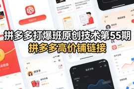 拼多多打爆班原创技术第55期，拼多多高价铺链接