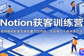 Notion获客训练营：商用模板配套实操批量产出内容，实现每日千条线索引流