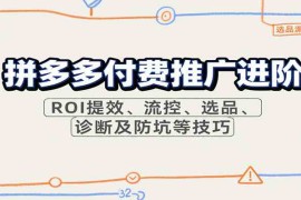 拼多多付费推广进阶，ROI提效、流控、选品、诊断及防坑等技巧（更新11月）