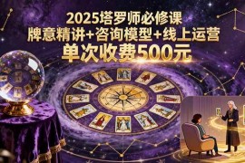 （15997期）2025塔罗师必修课，牌意精讲 咨询模型 线上运营，单次收费500元