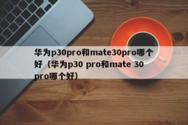 华为p30pro和mate30pro哪个好（华为p30 pro和mate 30 pro哪个好）