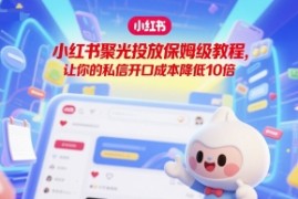 小红书聚光投放保姆级教程，让你的私信开口成本降低10倍