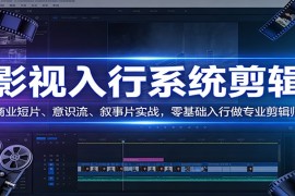 影视系统剪辑，商业短片、意识流、叙事片实战，零基础入行做专业剪辑师