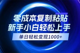 （12121期）0成本复制粘贴，小白轻松上手，无脑日入1000 ，可批量放大