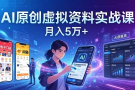（17657期）AI原创虚拟资料实战课：2026新机会，小红书闲鱼开店，普通人用AI轻松变现，月入5万 