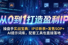 （17593期）操盘手实战宝典：IP诊断表 发售SOP AI提示词库，配套工具包直接落地，从0到1打造盈利IP