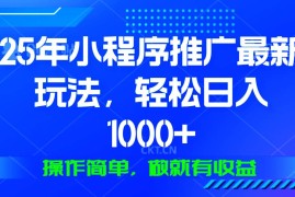 （13909期）25年微信小程序推广最新玩法，轻松日入1000 ，操作简单 做就有收益
