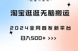 全网首发，2024最新平台，淘宝逛逛无脑搬运日入500 