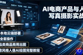 AI电商产品与人像写真摄影实战课｜SD本地云端部署、MJ全套操作、多品类商品商用出图、创意风格人像AI绘图完整教程