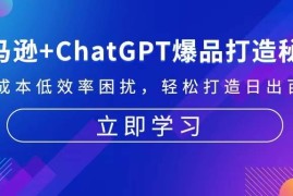 （13274期）亚马逊 ChatGPT爆品打造秘籍：解决高成本低效率困扰 轻松打造日出百单爆款