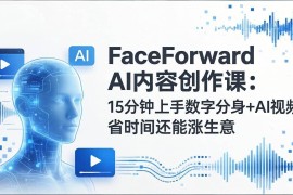 （17681期）FaceForward AI内容创作课：15分钟上手数字分身 AI视频，省时间还能涨生意