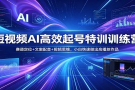 短视频AI高效起号特训训练营：赛道定位 文案配音 剪辑思维，小白快速做出高播放作品