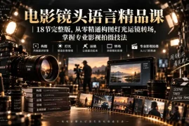 电影镜头语言精品课｜18节完整版，从零精通构图灯光运镜转场，掌握专业影视拍摄技法