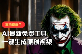 最新免费AI工具，一键生成原创视频，佛系搬运，轻松月入10000 ！