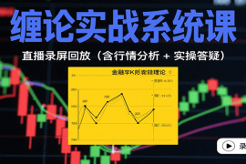 缠论实战系统课：直播录屏回放（含行情分析   实操答疑（更新9月）