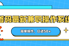 首码最新兼职操作系统，简单操作，日进50 
