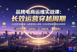 品牌电商运维实战课：行业趋势深度拆解｜品牌落地核心逻辑｜长效运营穿越周期全体系教学