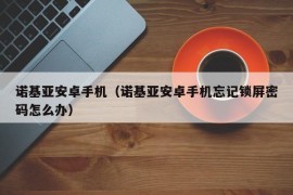 诺基亚安卓手机（诺基亚安卓手机忘记锁屏密码怎么办）