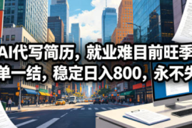AI代写简历，就业难目前旺季，一单一结，永不失业