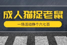 最近很火的成人版猫捉老鼠线下游戏，一场活动挣个六七百太简单了