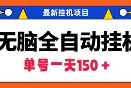 最新无脑全自动挂机项目，单账号利润150＋！解放双手