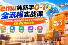 Temu纯新手0-1全流程实战课：从开店准备、模式选择到发品核价与新品起量，系统掌握跨境运营
