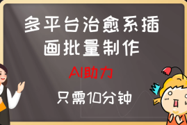 10分钟速成：AI助力，多平台治愈系插画，批量制作爆火的治愈系插画！日入500 