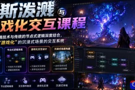 高斯泼溅与游戏化交互课程，将高斯泼溅技术与传统的节点式逻辑深度结合，打造一套“游戏化”的沉浸式场景的交互系统
