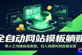 全自动网站模板躺赚：零人工沟通自动变现，日入高额利润流量运营