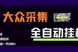 （15348期）大众采集全自动玩法，新手小白轻松一天500 ，操作简单零成本