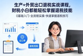 生产 外贸出口退税实战课程，财税小白都能轻松掌握退税技能