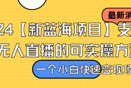 2024【新蓝海项目】支付宝无人直播的可实操方法，一个小白快速变现项目