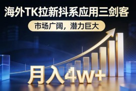 海外TK拉新抖系应用三剑客，市场广阔，潜力巨大，月入1w 
