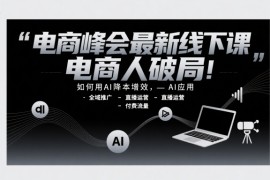 电商峰会最新线下课，电商人破局，如何用AI降本增效，AI应用-全域推广-直播运营-付费流量