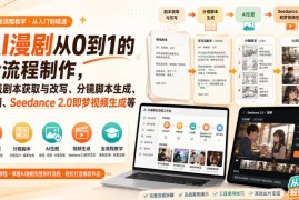 AI漫剧从0到1的全流程制作，覆盖剧本获取与改写、分镜脚本生成、角色场景生图与三视图、Seedance 2.0即梦视频生成(PDF版)