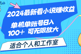 （12030期）2024最新看小说赚收益，单机单账号日入100  适合个人和工作室