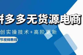 拼多多无货源电商，原创实操技术 高阶更新（16节视频教程）
