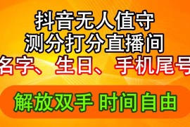 （11924期）抖音撸音浪最新玩法，名字生日尾号打分测分无人直播，日入2500 