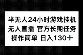 半无人24小时游戏挂JI，官方长期任务，操作简单 日入130 【揭秘】